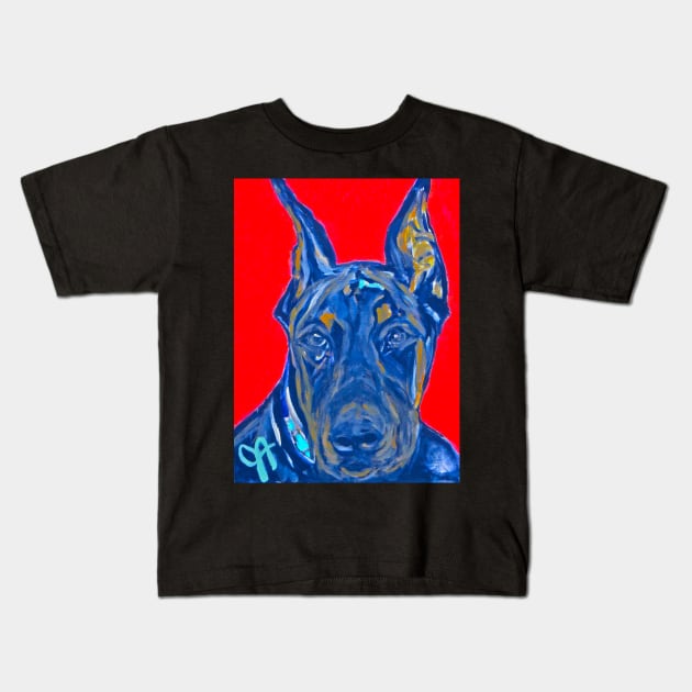 Doberman Kids T-Shirt by Jeneralarts